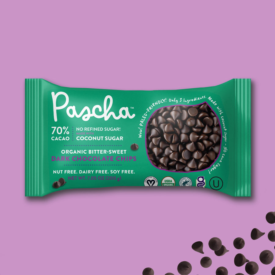 70% Cacao Organic Bitter-Sweet Dark Chocolate Chips with Coconut Sugar (7.05 Oz)