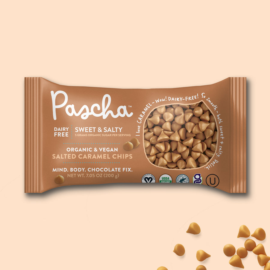 NEW! Organic & Vegan Salted Caramel Baking Chips (8 Bags)